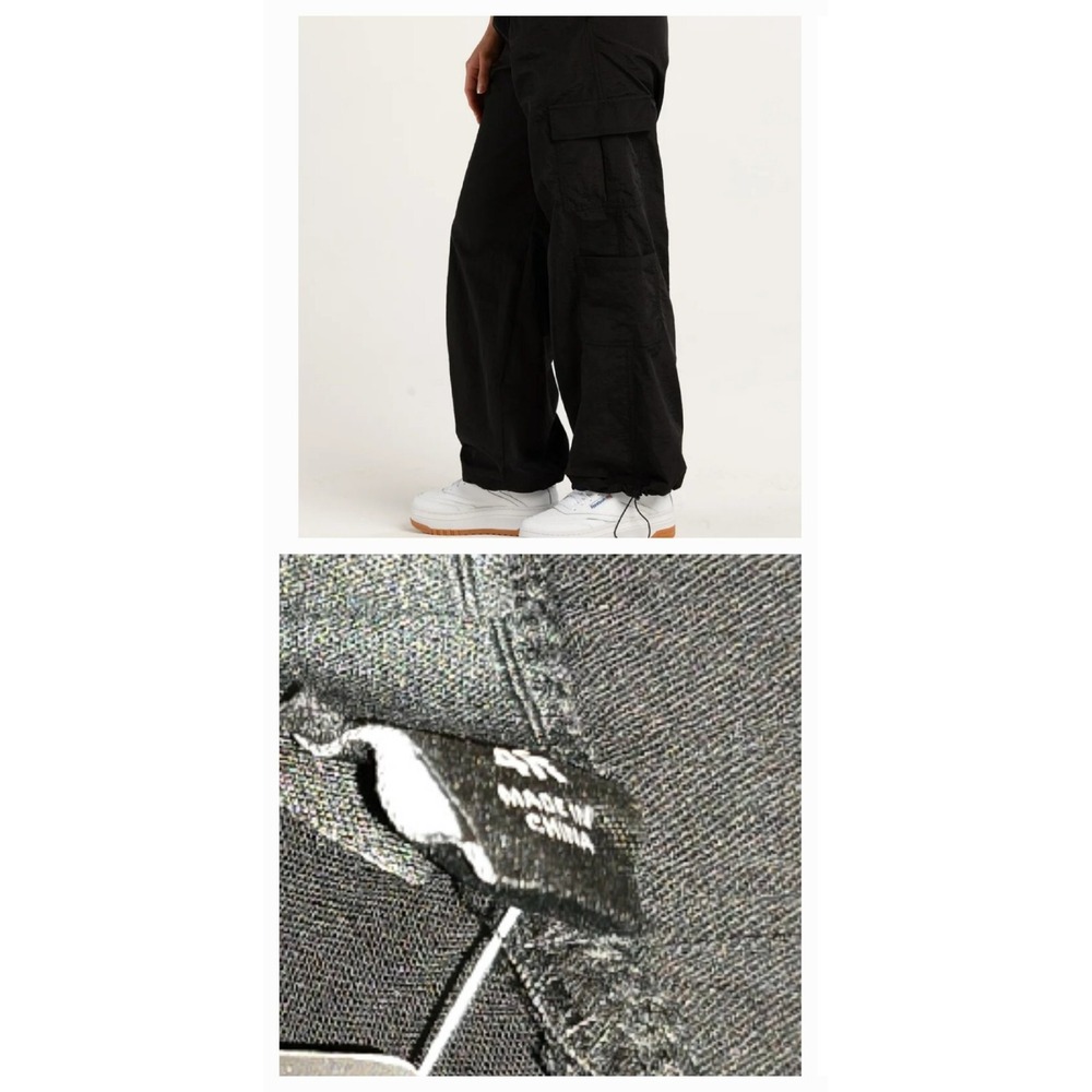 New Torrid Black Wide Joggers Stretchy‎ Cargo Challis Pants Size 26/28 46x30 4